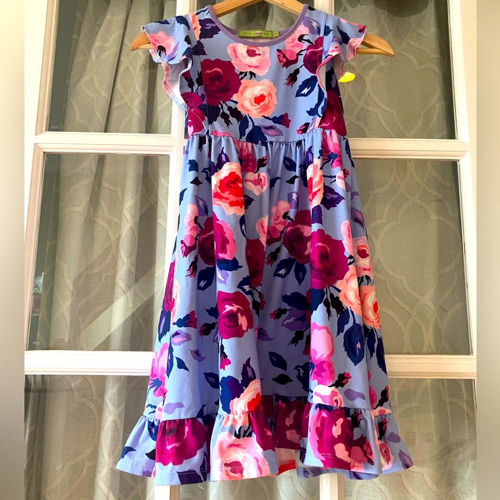 Milly Loves Lilly size 8 girls Floral Dress in excellent used condition ruffles!
